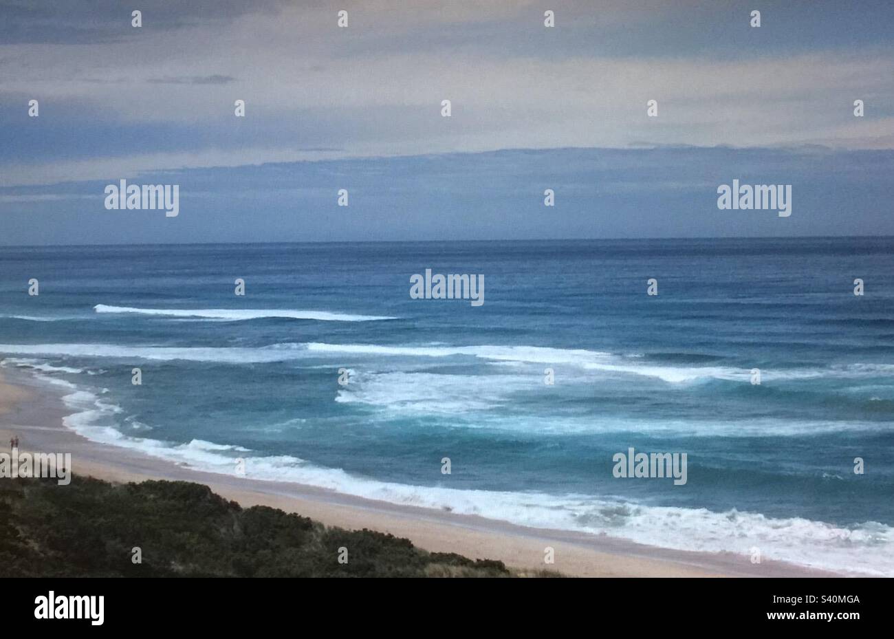 Travel Australia, Apollo Bay, seascape, turbulence, ebb and flow, tide, tourism, - Smartphone Captured Stock Image