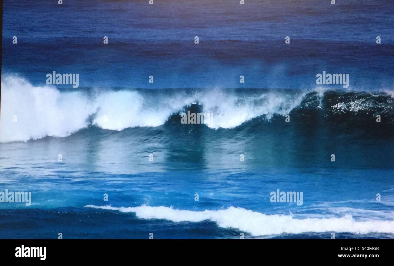 Travel Australia, Apollo Bay, seascape, turbulence, ebb and flow, tide, tourism, surf - Smartphone Captured Stock Image