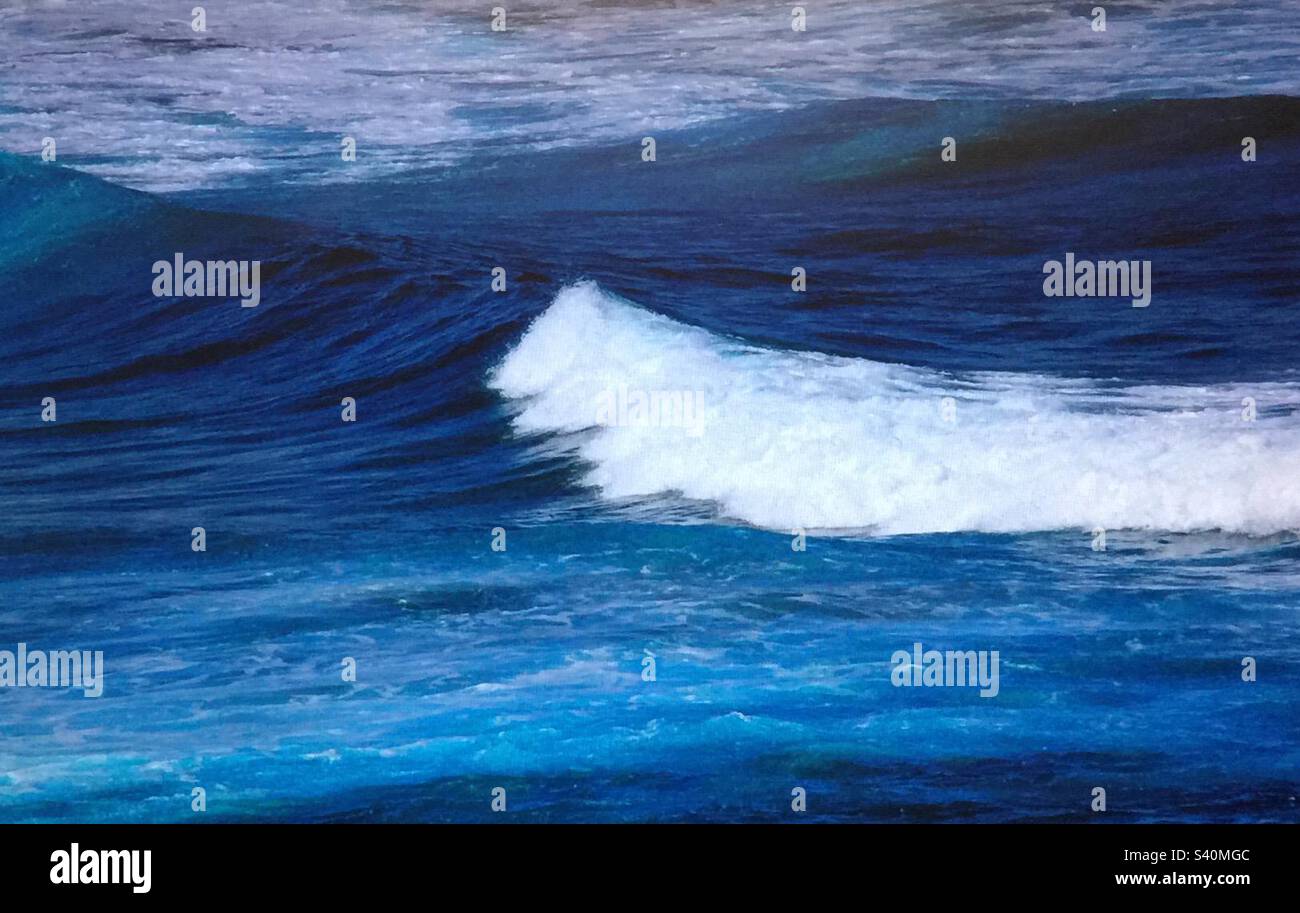 Travel Australia, Apollo Bay, seascape, turbulence, ebb and flow, tide, tourism, - Smartphone Captured Stock Image