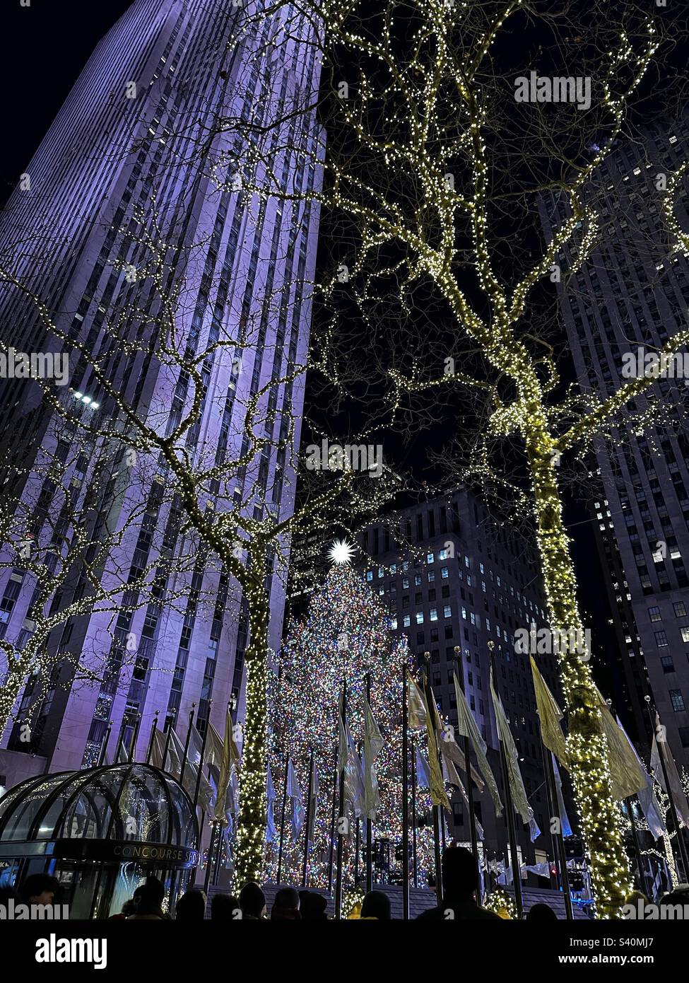 Rockefeller Center Christmas Tree Lighting, Manhattan, New York Stock