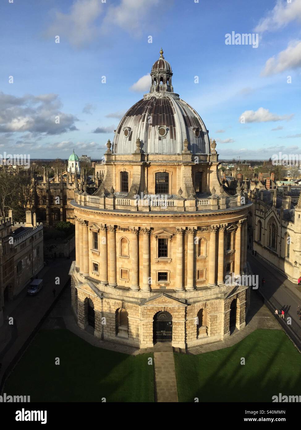 Radcliffe Camera, Library, University of Oxford, viewed from the University Church of St Mary the Virgin, December 2015. - Smartphone Captured Stock Image