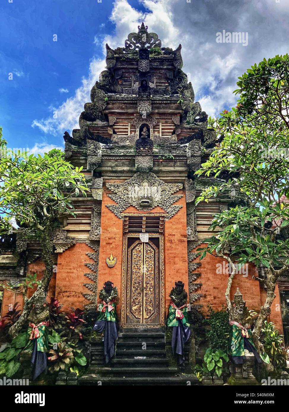 Temple entrance gate or door in Ubud Bali - Smartphone Captured Stock Image