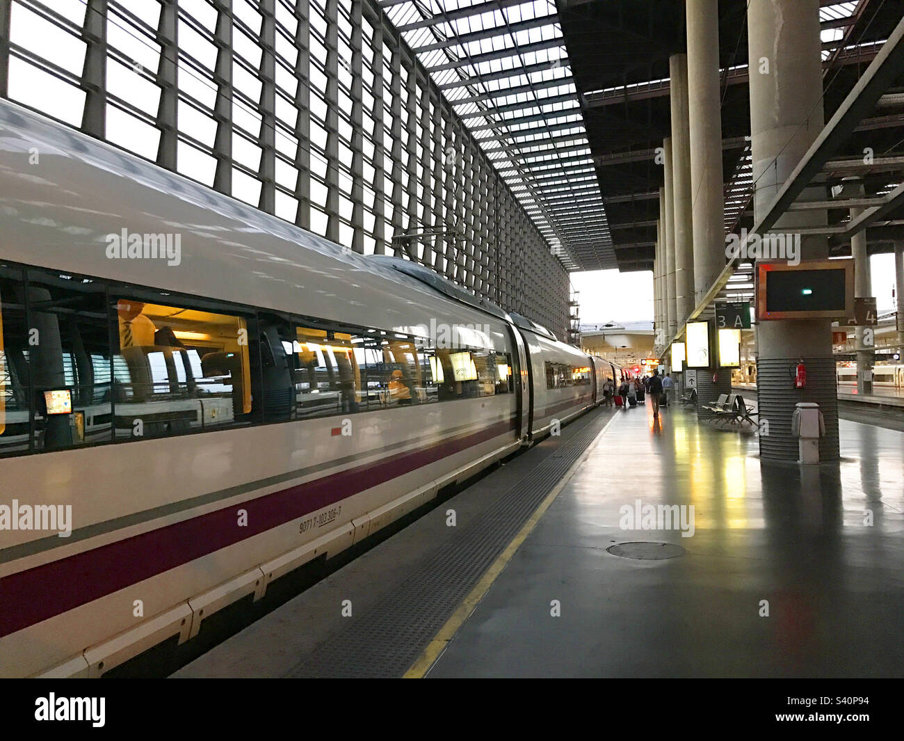 AVE Platform. Puerta de Atocha railway station, Madrid, Spain. - Smartphone Captured Stock Image