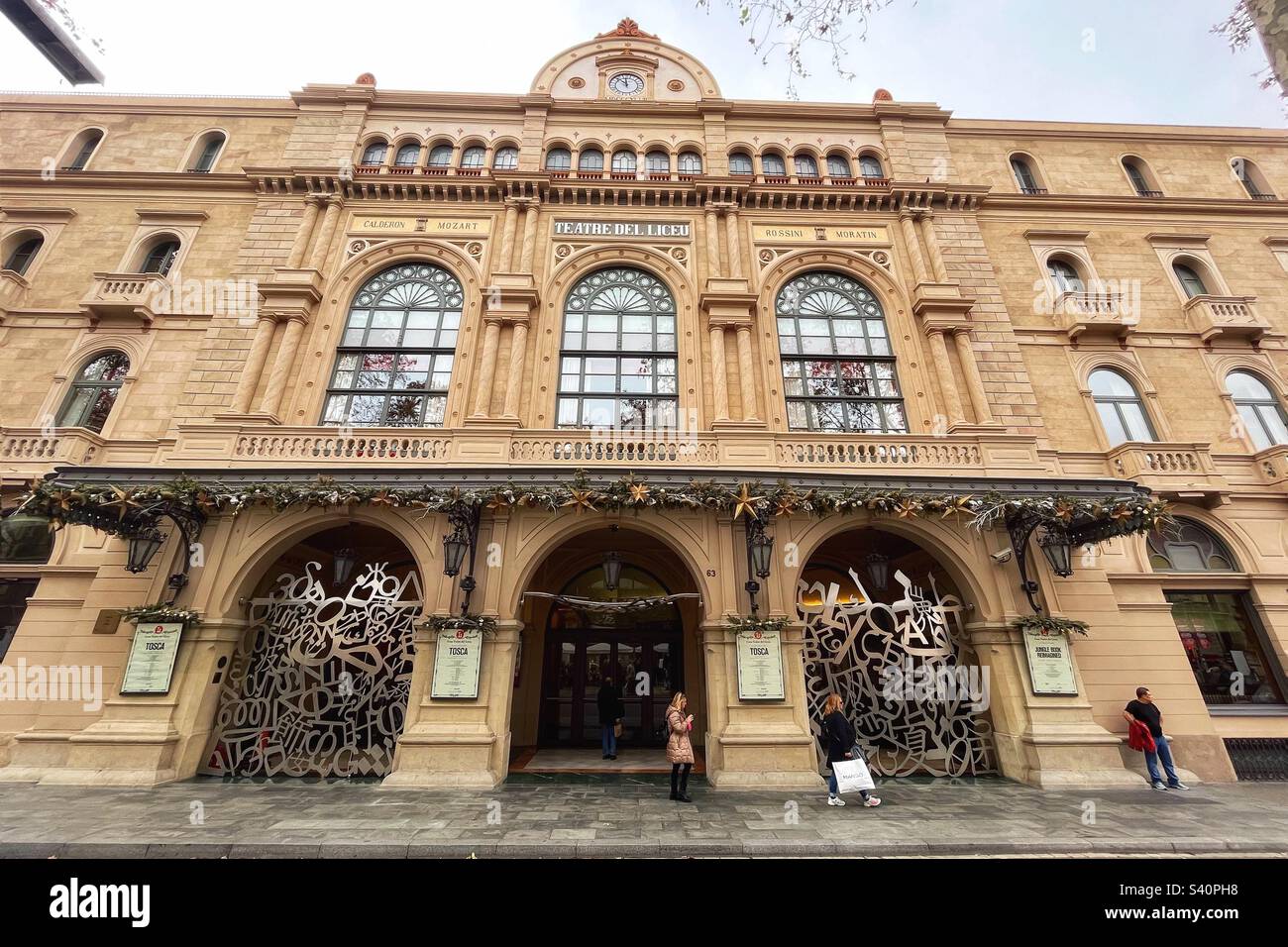 Gran Teatre del Liceu - El Liceu opened at its current location on 4 April 1847 Barcelona in Spain - Smartphone Captured Stock Image