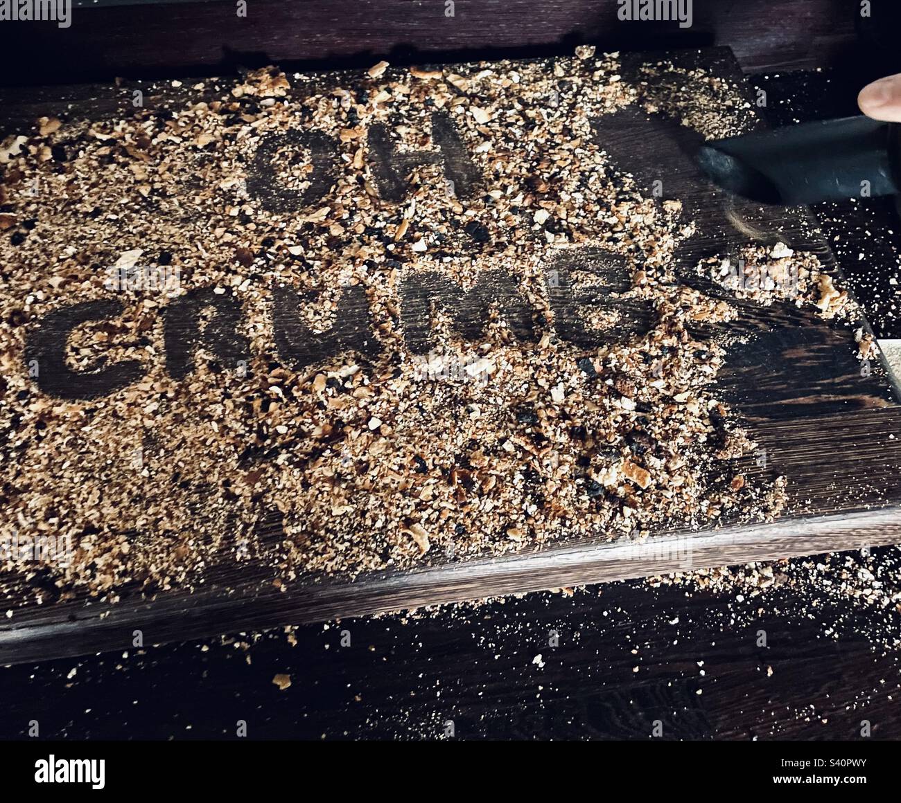 OH CRUMBS! Cleaning out the toaster and hoovering up the crumbs. “Oh Crumbs!” is an old