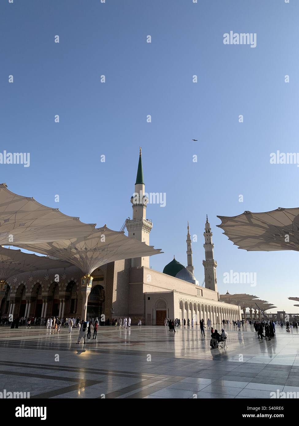 Nabawi Grand Mosque, Medina, Saudi Arabia Stock Photo