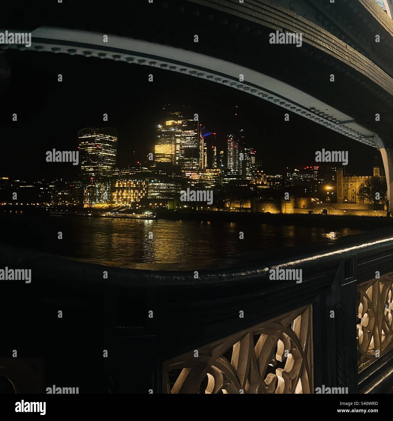 View of Thames river from Tower Bridge London - Smartphone Captured Stock Image