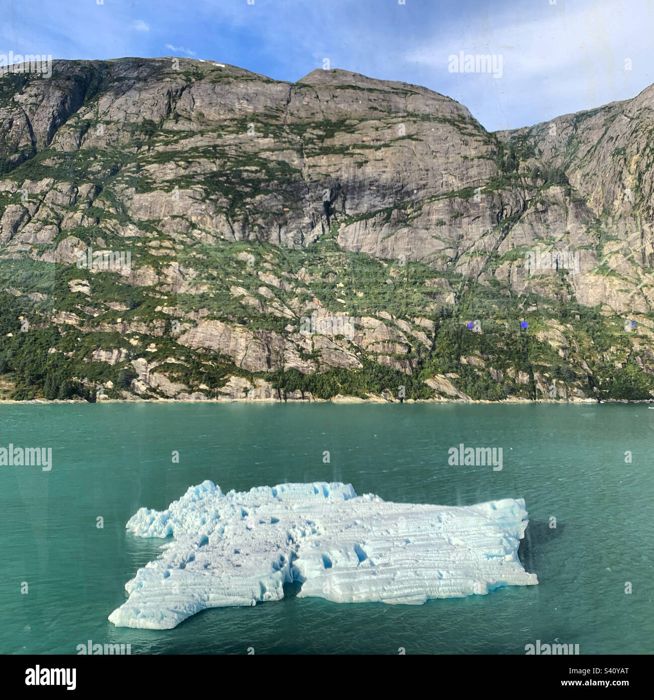 Iceberg in Tracy Arm Fjord, Alaska, United States - Smartphone Captured Stock Image