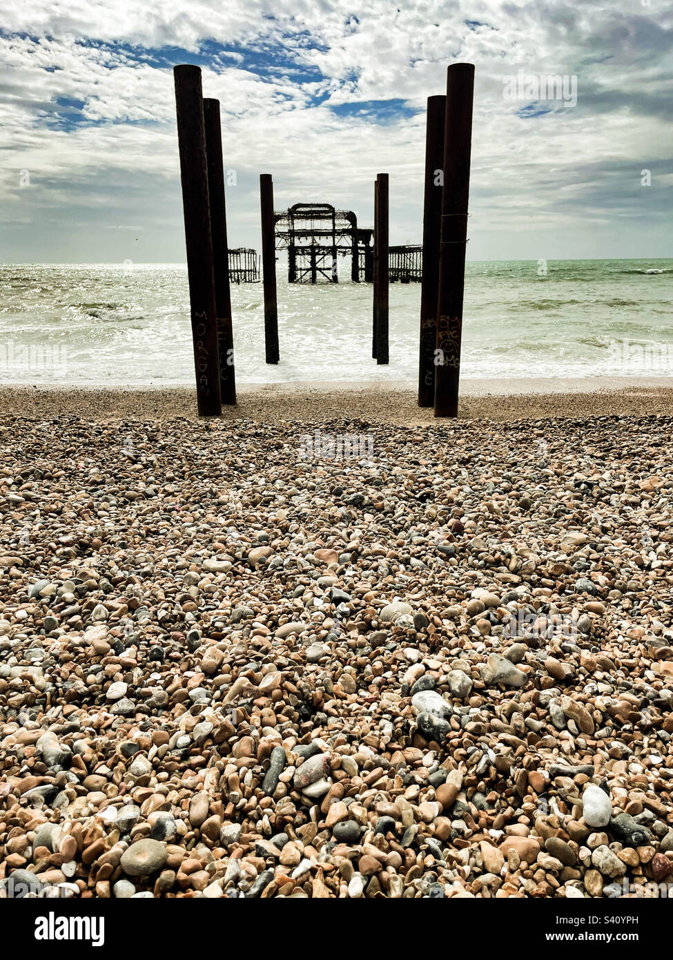West pier, Brighton - Smartphone Captured Stock Image