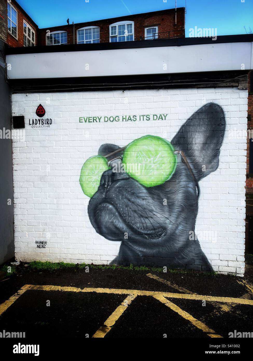 Street art, Loughborough, Leicestershire, UK. Stock Photo