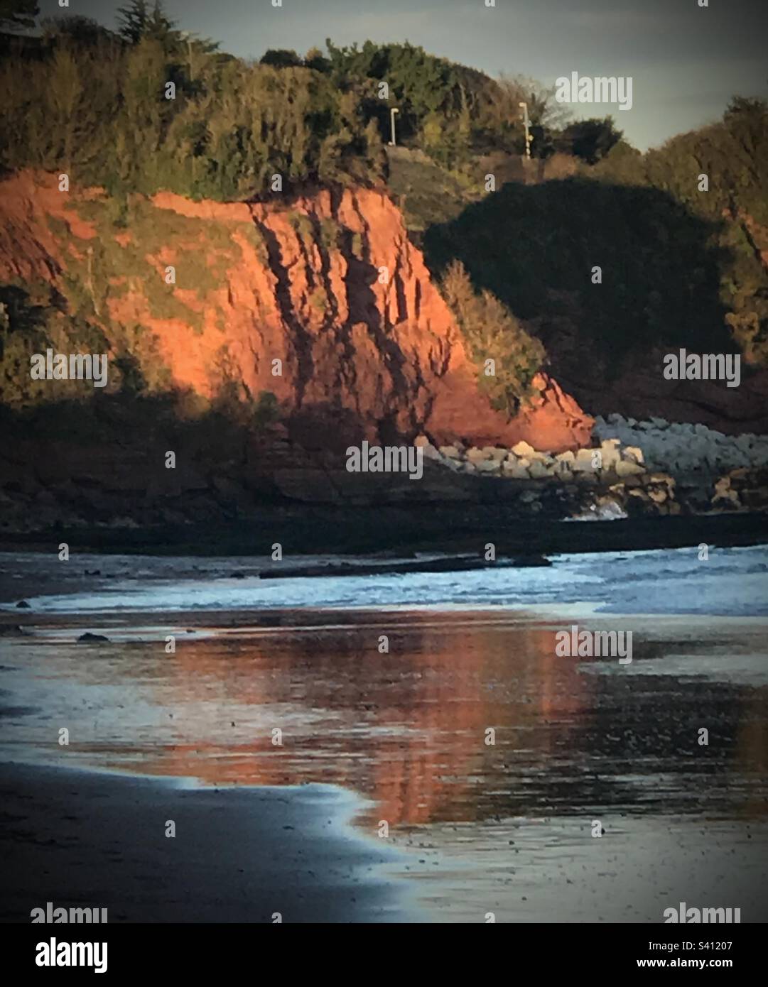 Climate change effecting coastal cliffs in Torquay UK. The cliff