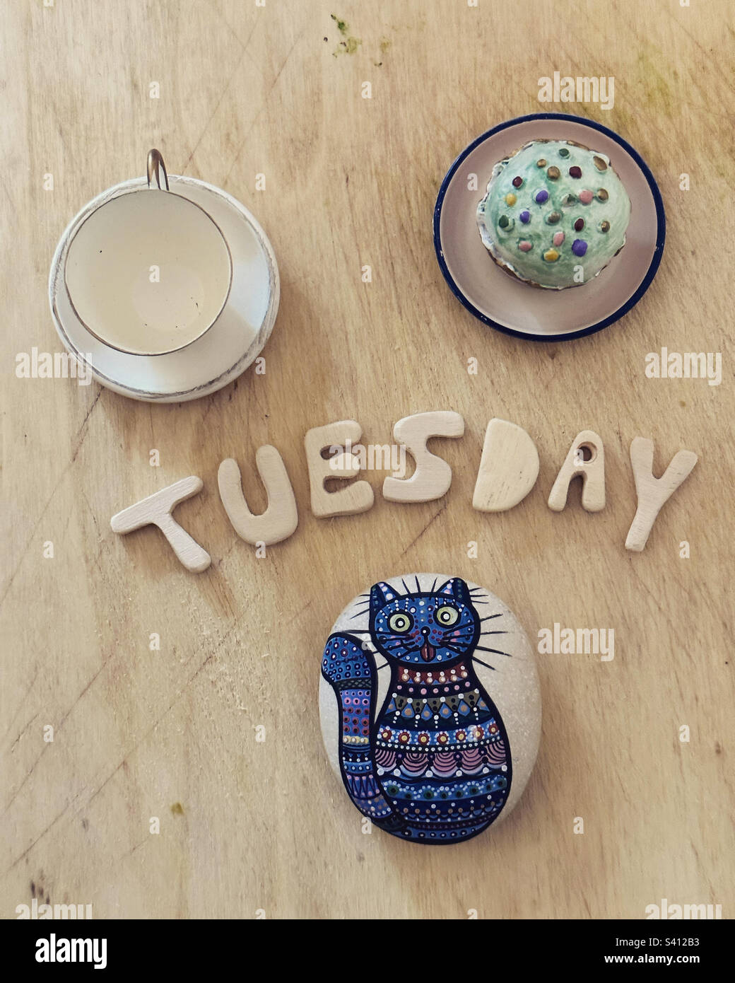 Tuesday morning celebrated with an artistic composition - Smartphone Captured Stock Image