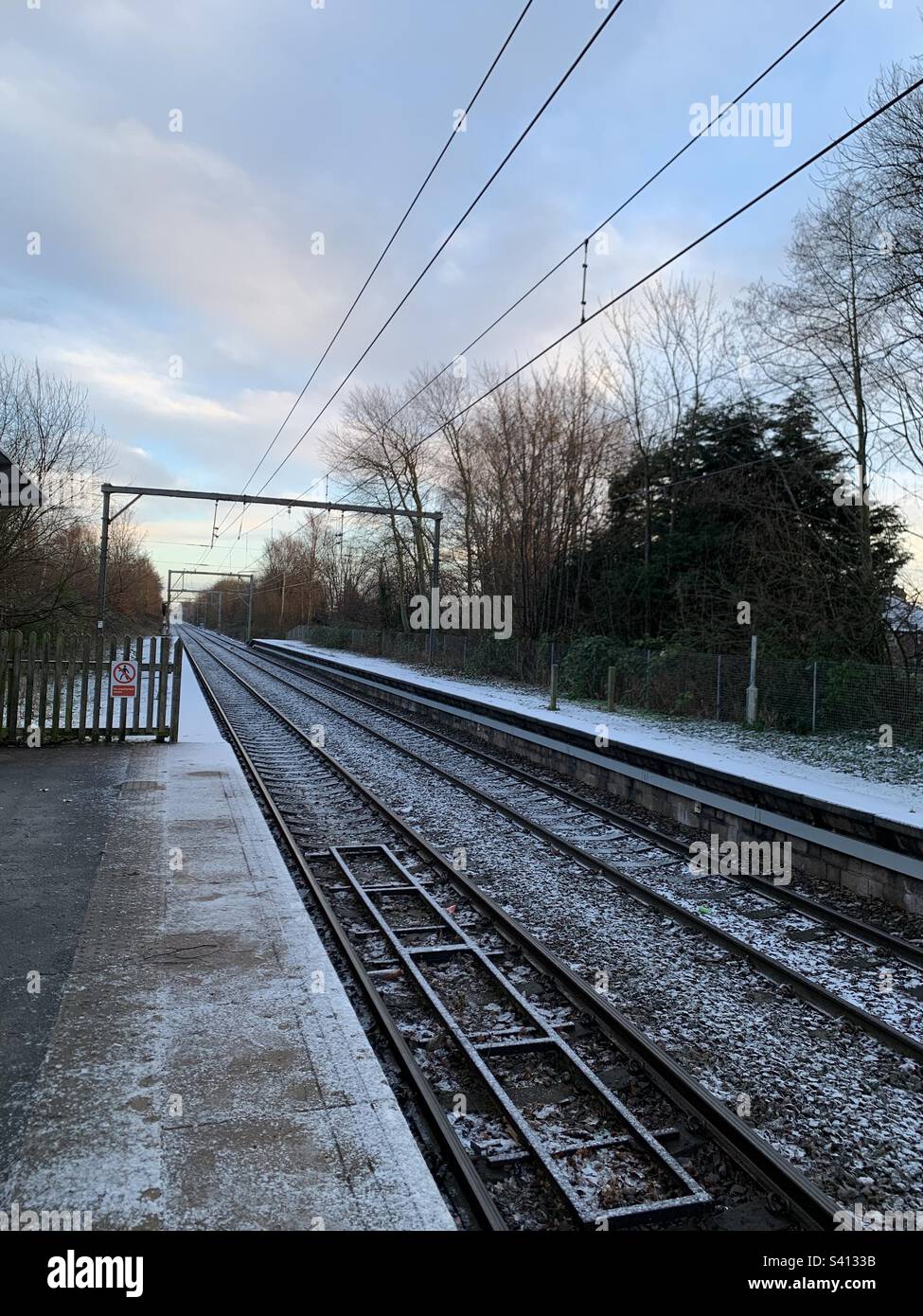 Frost on the Metrolink in greater Manchester - Smartphone Captured Stock Image