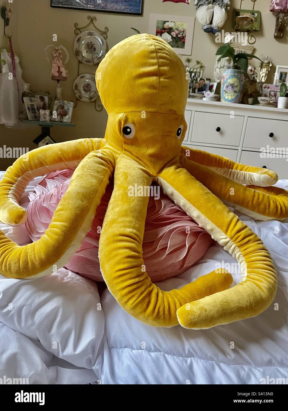Giant yellow octopus - Smartphone Captured Stock Image