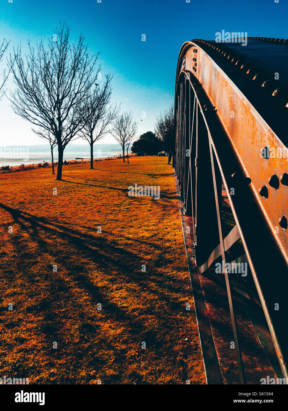 Old slip bridge on Swansea bay prom - Smartphone Captured Stock Image