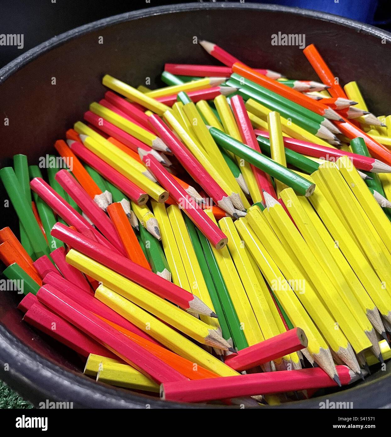 A collection of colorful pencils Stock Photo
