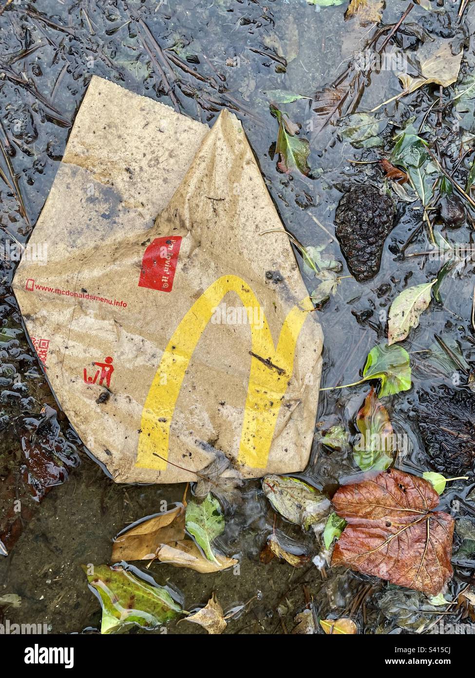 McDonald’s paper bag Bawdsey Suffolk - Smartphone Captured Stock Image