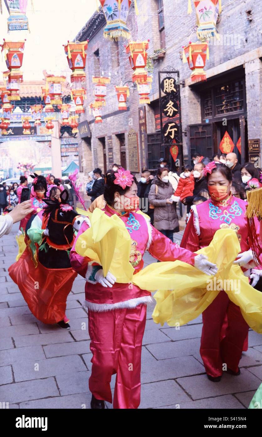 Traditional Chinese parade for the Chinese spring festival Stock Photo