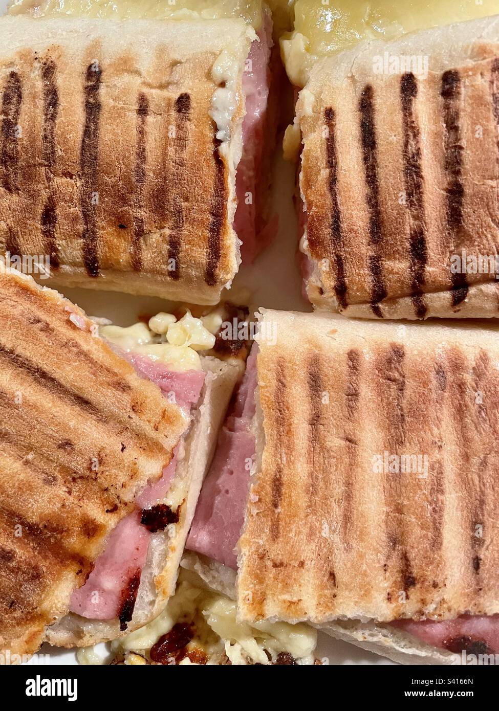 Ham and cheese panini. Stock Photo