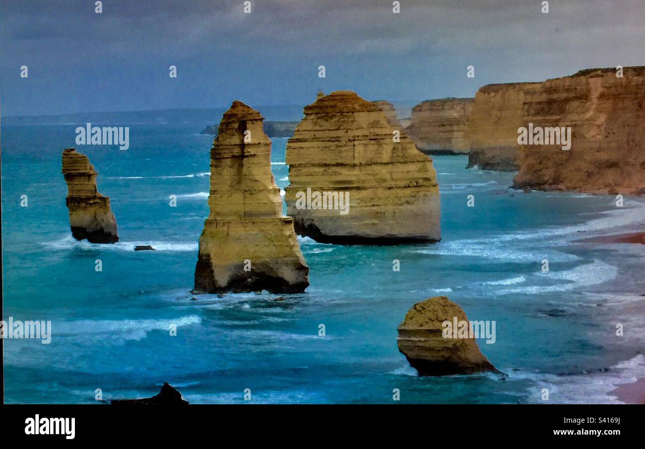 Visit Australia,Twelve apostles,Great Ocean Road, Great Australian Bight, Indian Ocean,Twelve apostles National Park, Australia - Smartphone Captured Stock Image