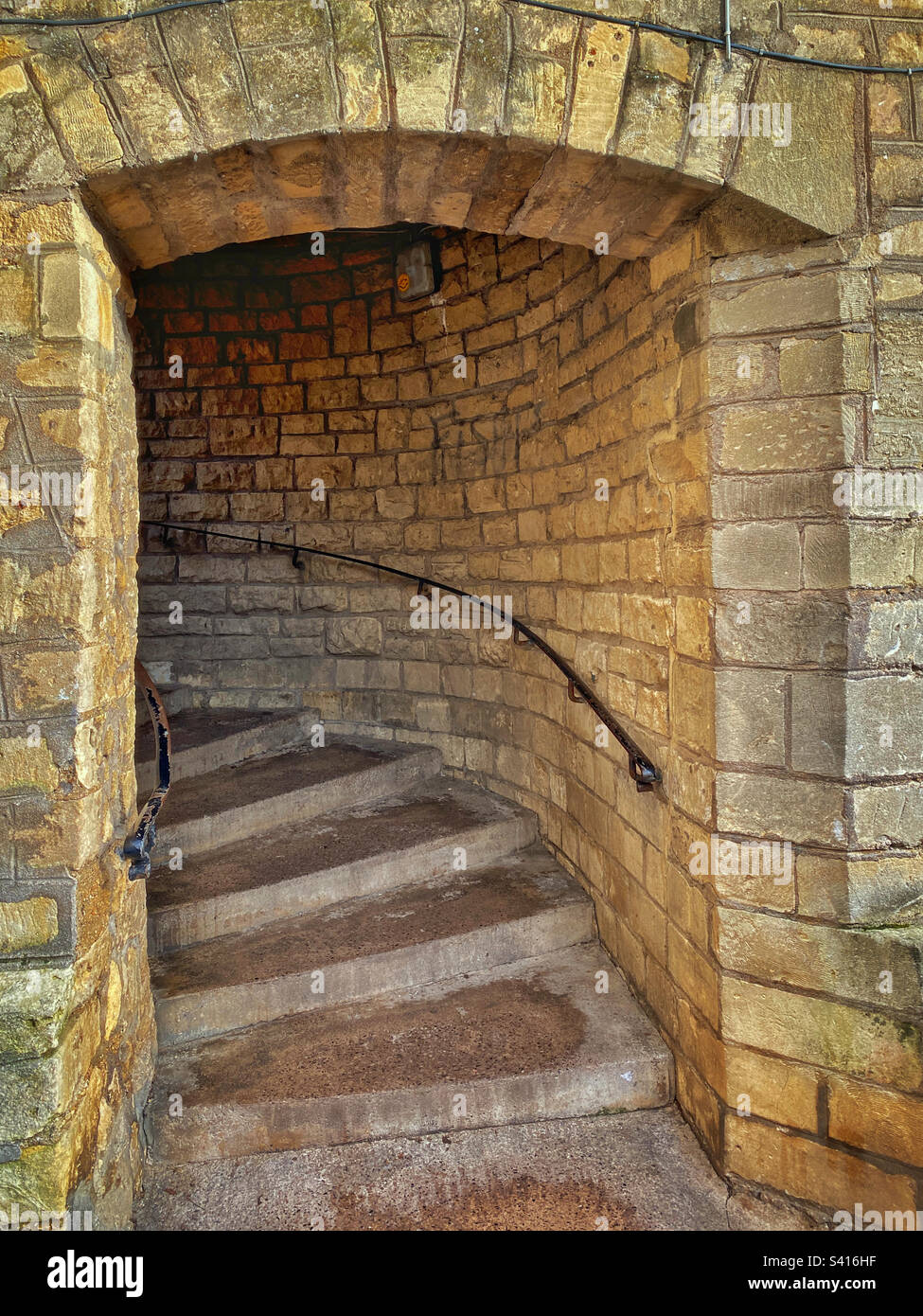 View of a stairway going to who knows where? Going up? Going down? Why is there nobody using it? Photo ©️ COLIN HOSKINS. - Smartphone Captured Stock Image