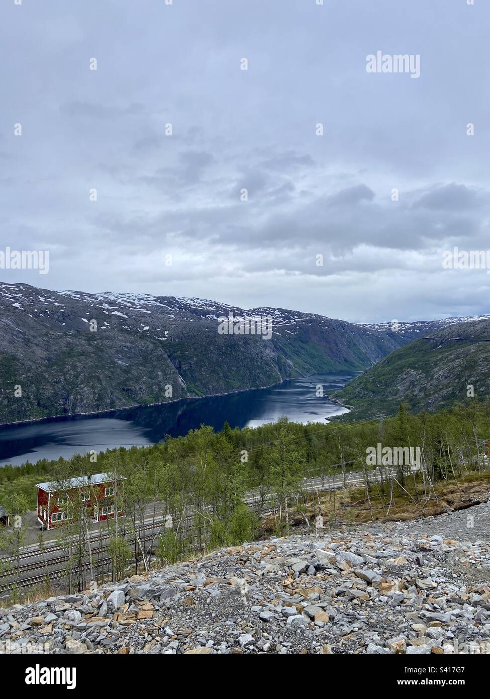 Nature near Rombakk railway station in Nordland, Northern Norway. - Smartphone Captured Stock Image