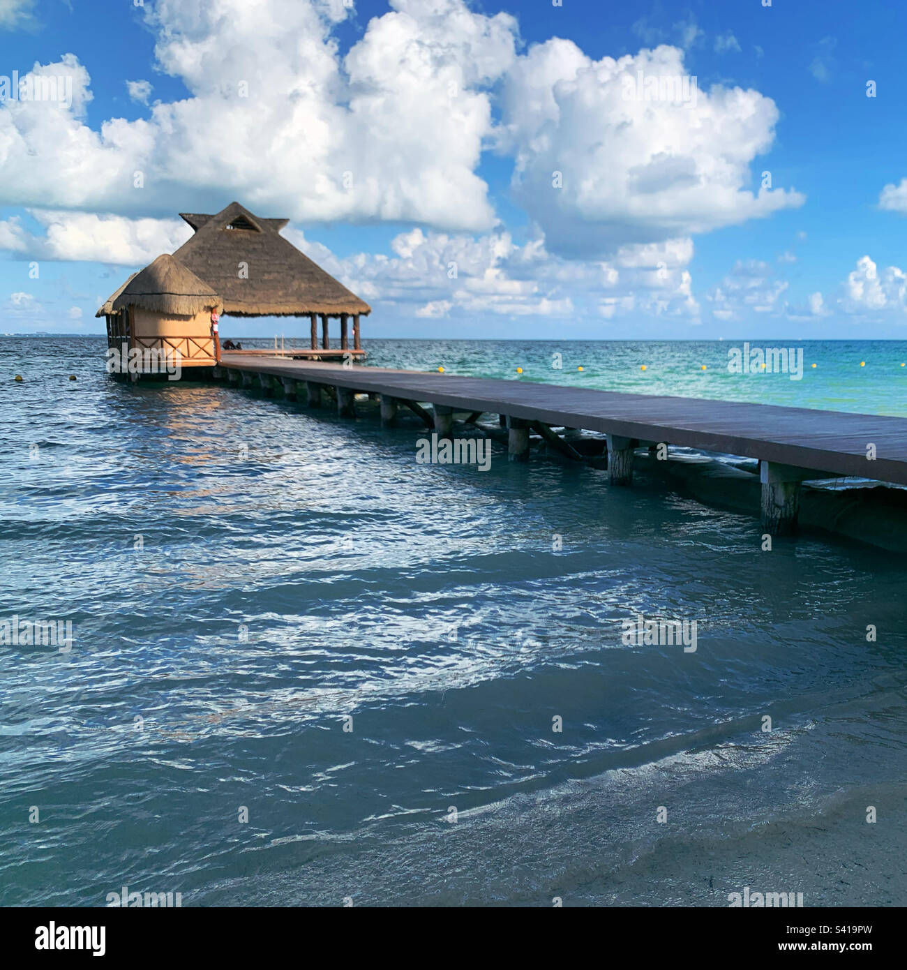 On the water at the Dreams Vista Cancun Golf and Spa Resort, Cancun, Quintana Roo, Mexico - Smartphone Captured Stock Image