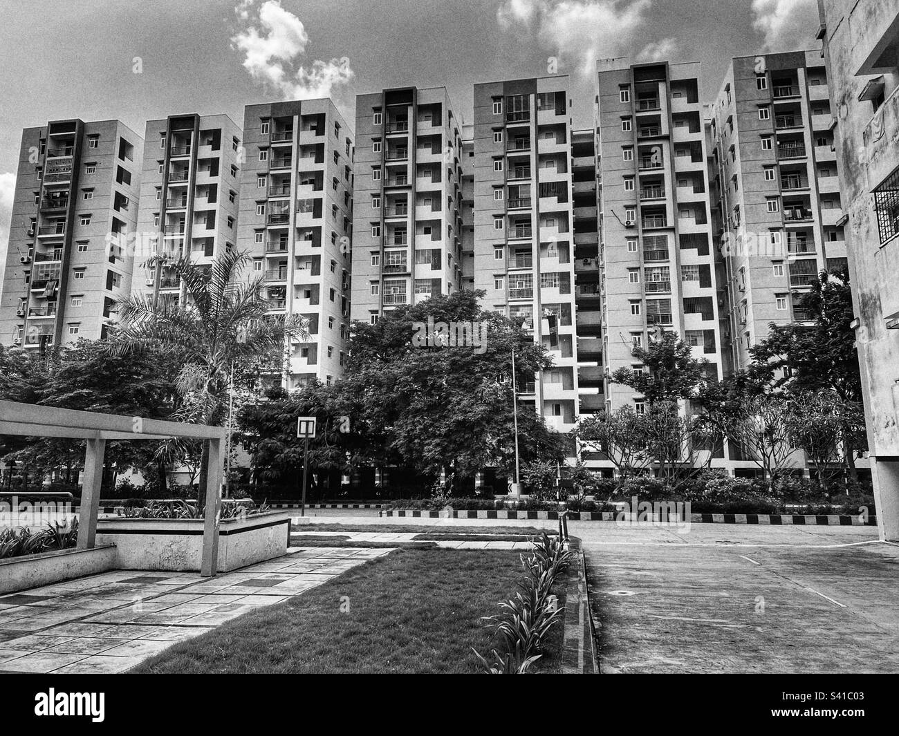 Apartments. Concrete jungle. Urban buildings Stock Photo