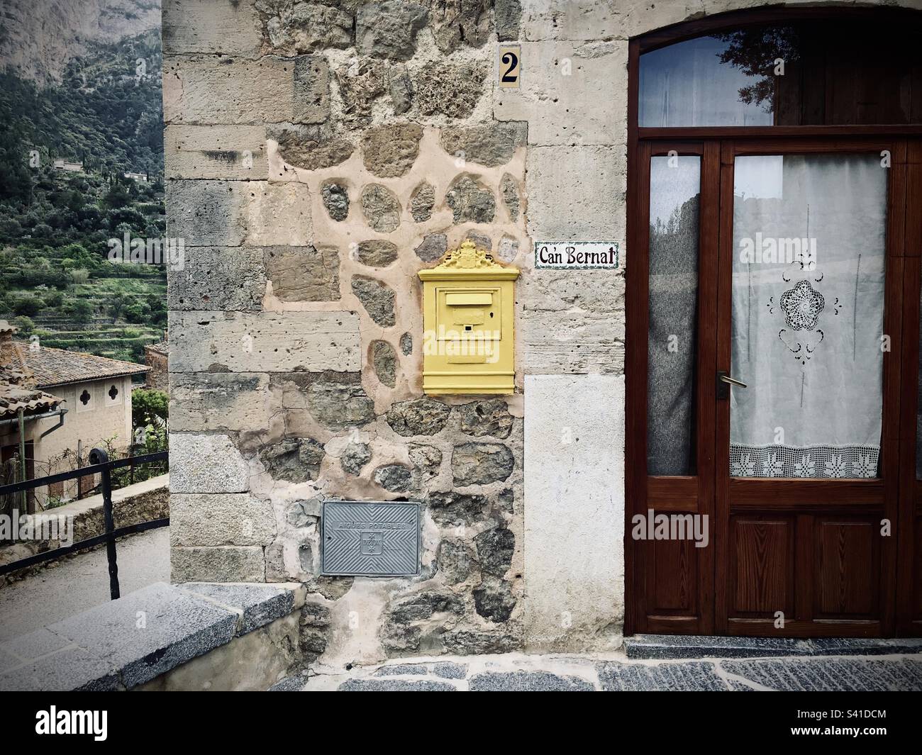 Yellow post box Stock Photo Alamy