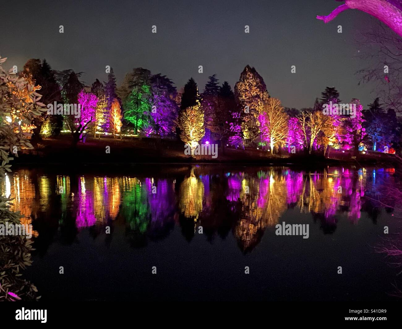 Light Trail at Windsor Great Park Illuminated Stock Photo Alamy