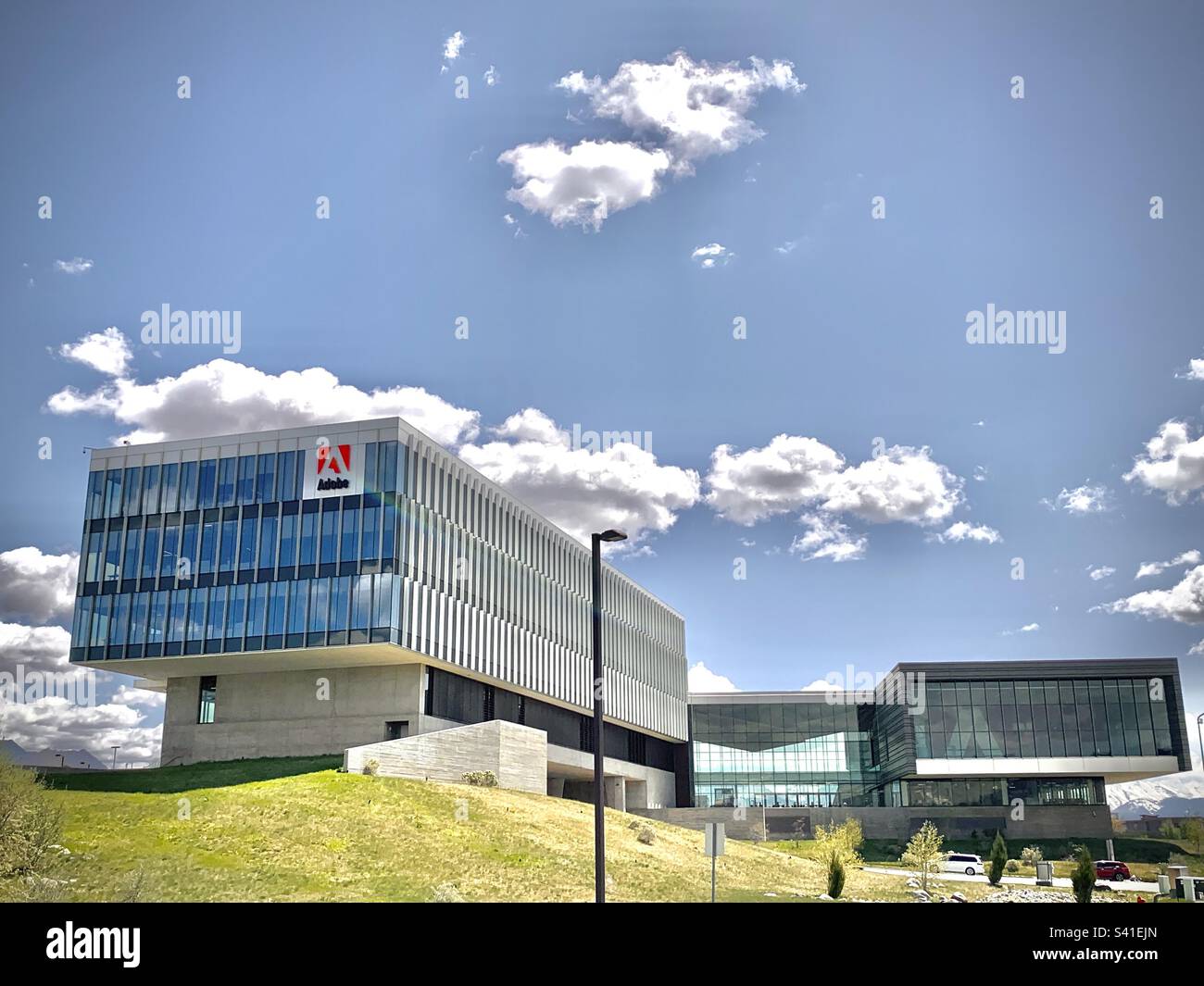 Adobe Utah facility was built in Lehi, Utah in 2013 and is 280,000 sq. ft. - Smartphone Captured Stock Image