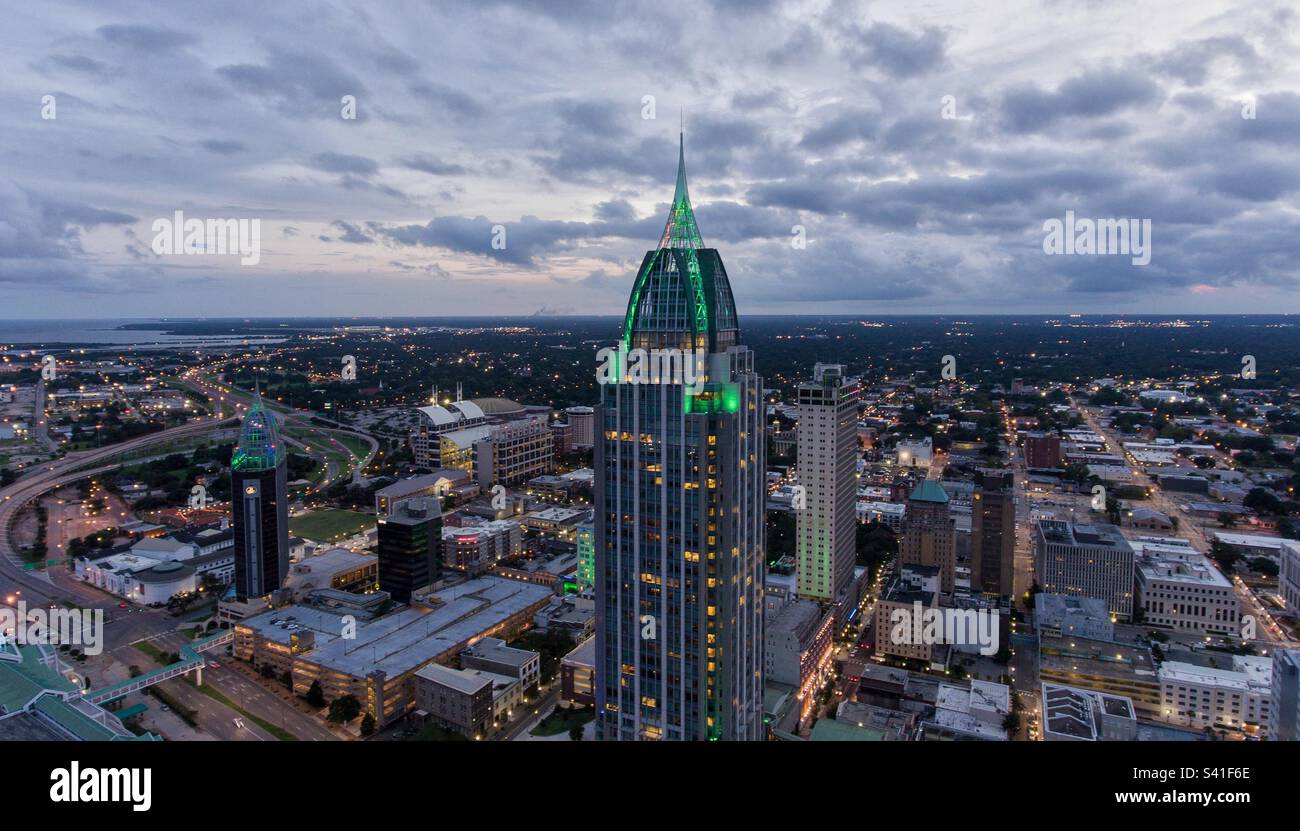 Mobile, Alabama at sunset - Smartphone Captured Stock Image