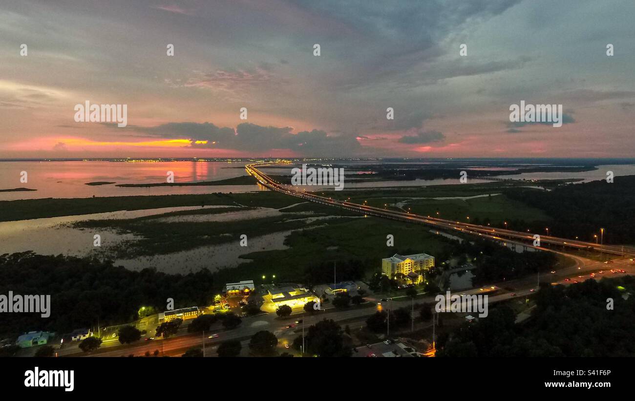 Alabama gulf coast sunset - Smartphone Captured Stock Image