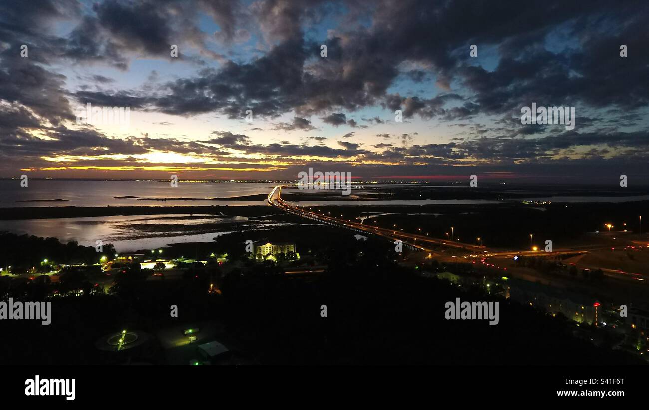 Mobile Bay, Alabama sunset - Smartphone Captured Stock Image
