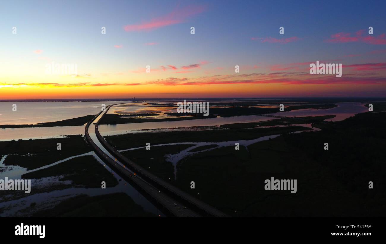 Mobile bay sunset - Smartphone Captured Stock Image