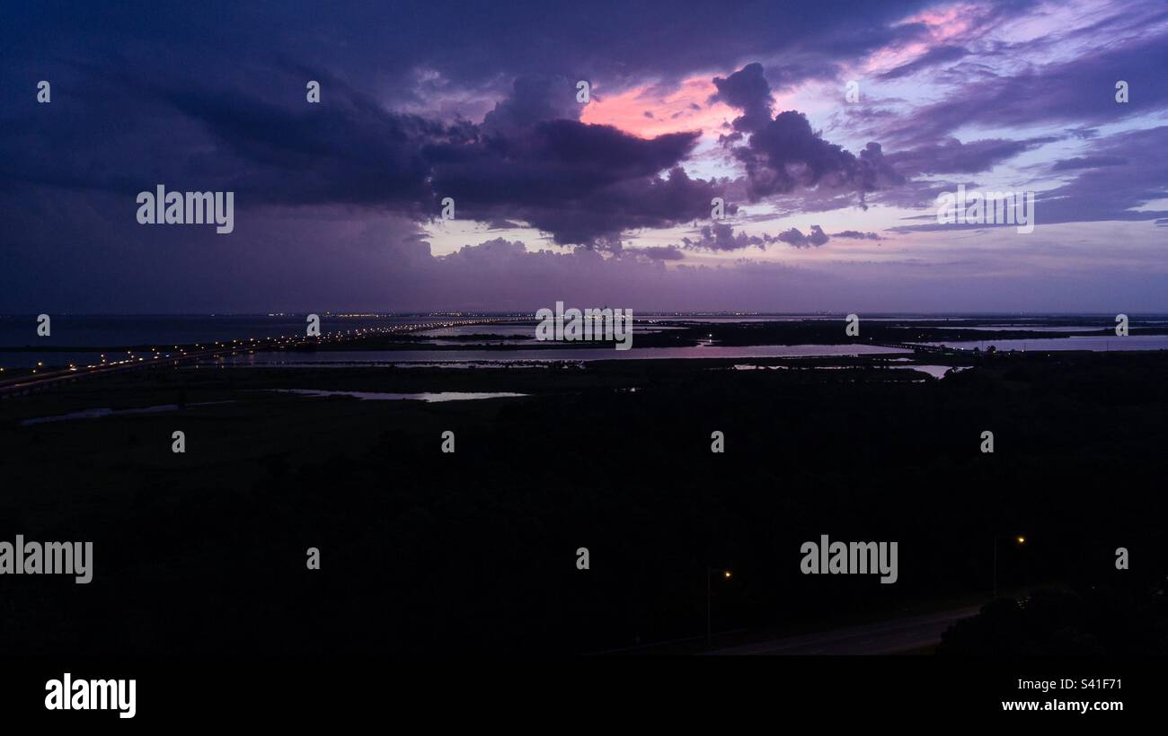 Mobile Bay at twilight - Smartphone Captured Stock Image