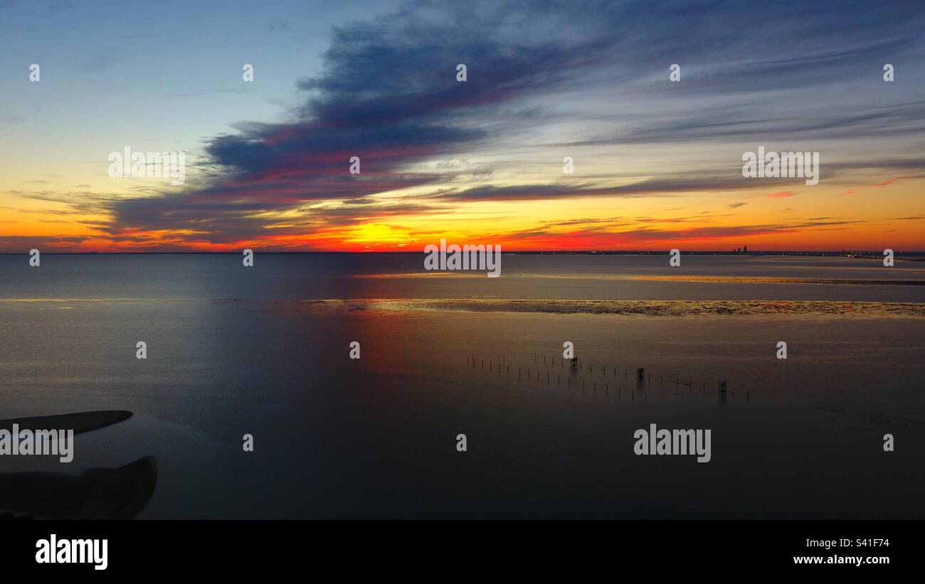 Mobile bay sunset - Smartphone Captured Stock Image