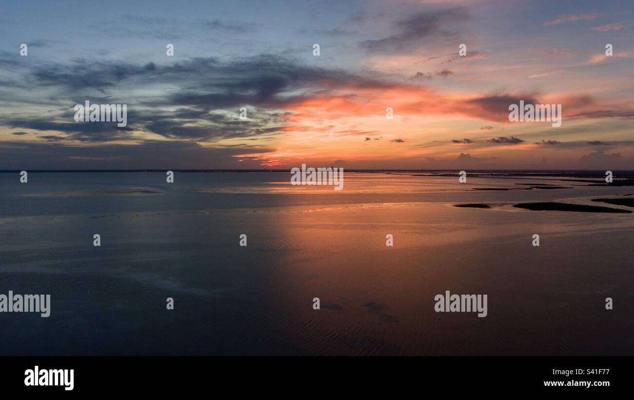 Mobile bay at sunset - Smartphone Captured Stock Image