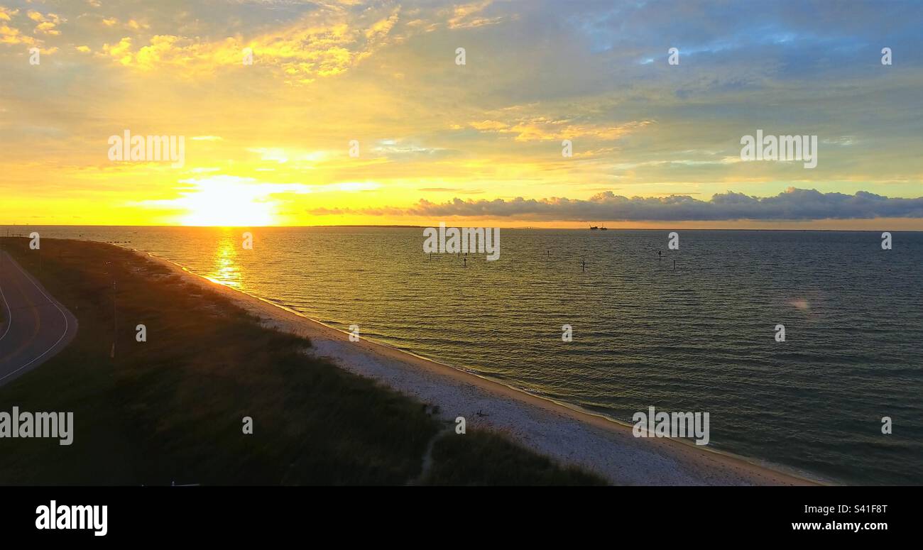 Fort Morgan beach sunset - Smartphone Captured Stock Image