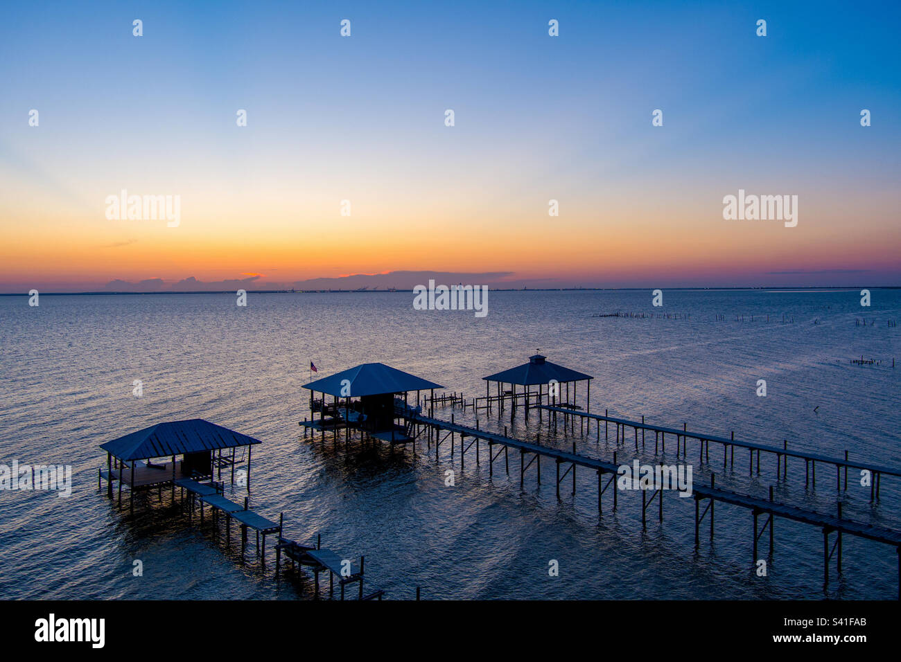 Mobile Bay at sunset - Smartphone Captured Stock Image