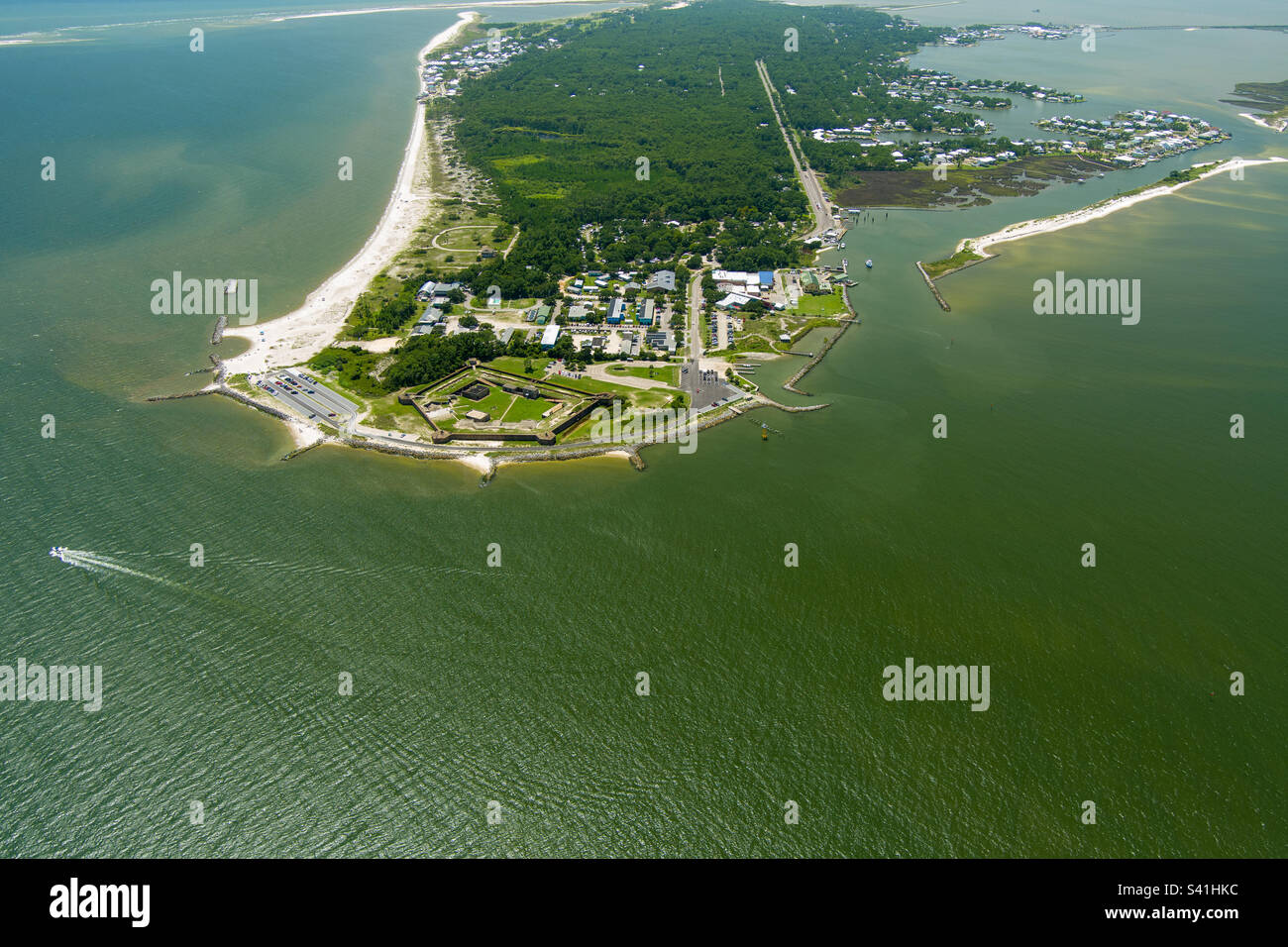 Aerial view of Dauphin Island, Alabama Stock Photo - Alamy
