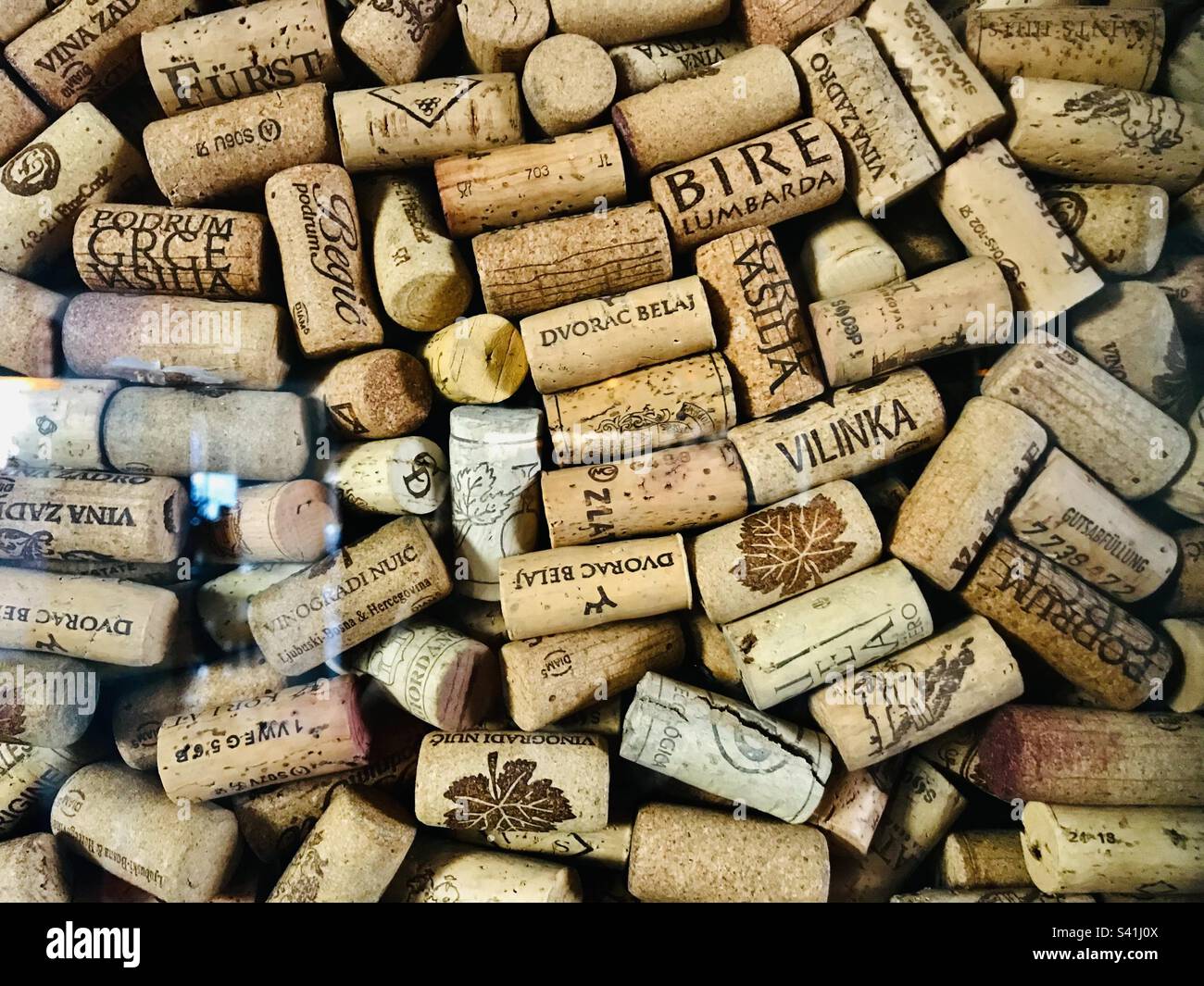 A collection of wine bottle corks Stock Photo Alamy