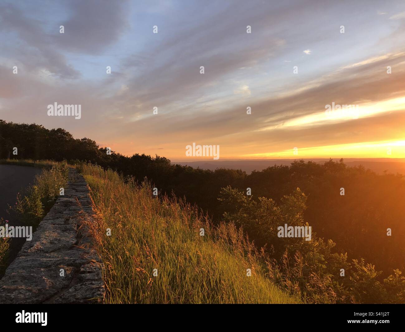 Sunset view from Skyline Drive Stock Photo - Alamy