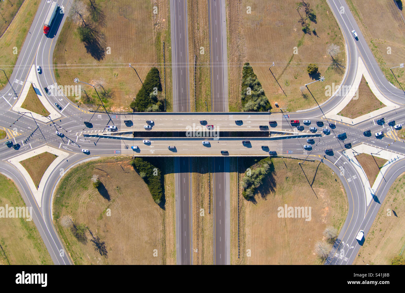 Diverging diamond interchange Stock Photo Alamy