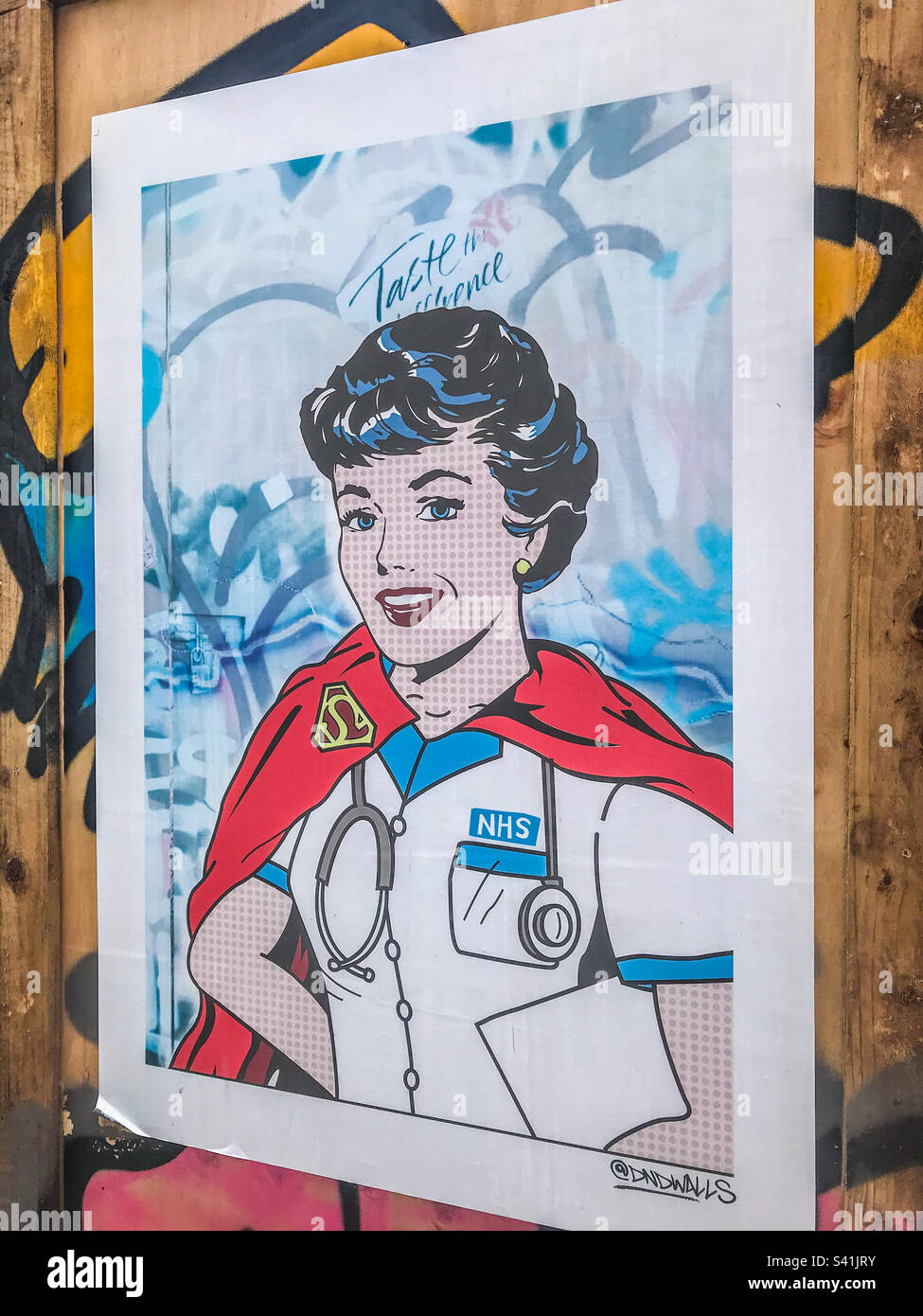 Covid lockdown poster - Smartphone Captured Stock Image