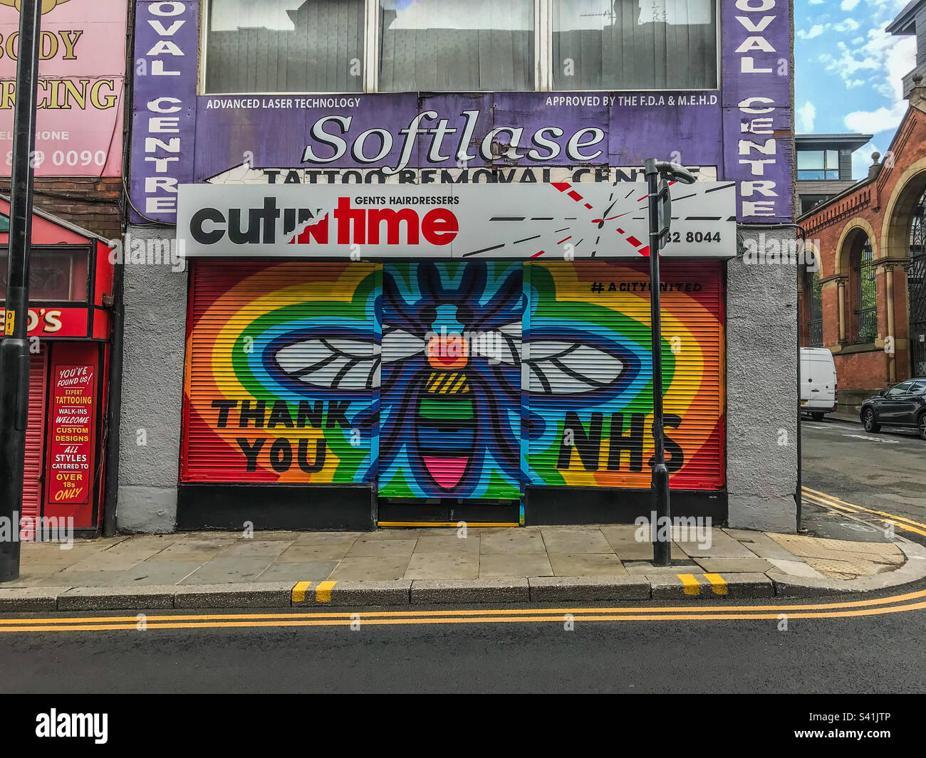 Covid lockdown street art - Smartphone Captured Stock Image