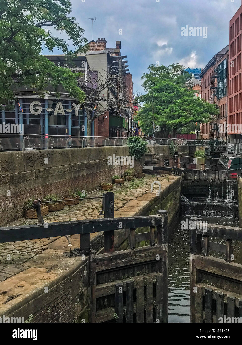 Gay village, Manchester - Smartphone Captured Stock Image