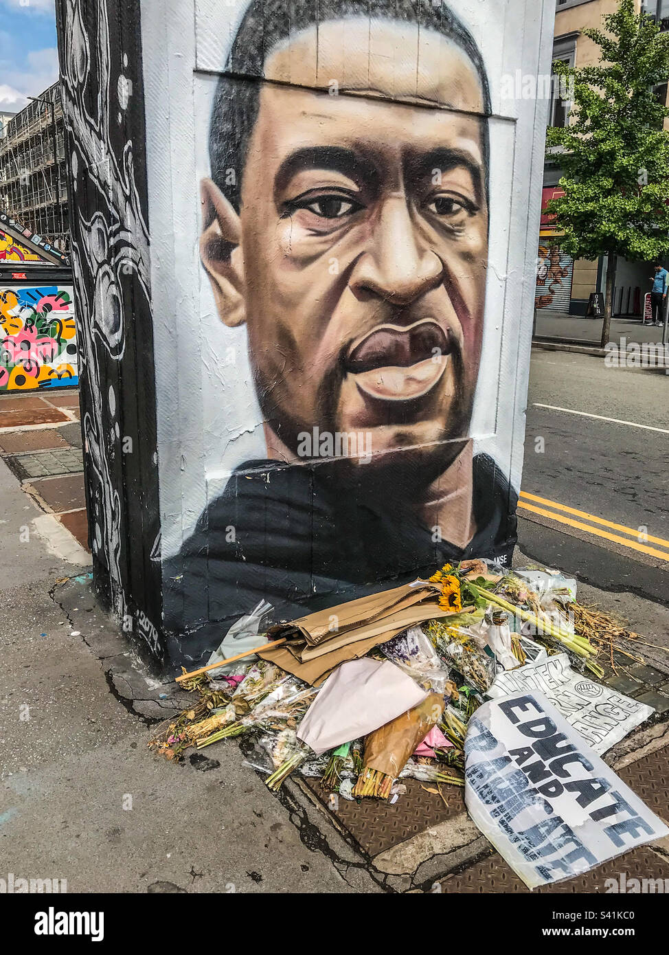 George Floyd mural, Manchester Stock Photo