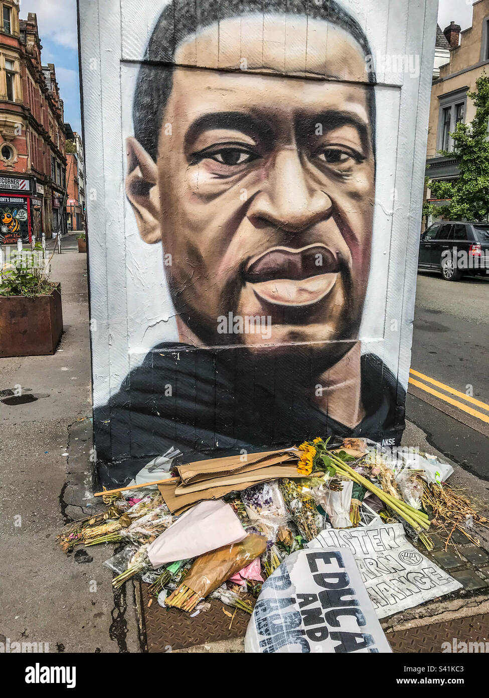 George Floyd mural, Manchester Stock Photo