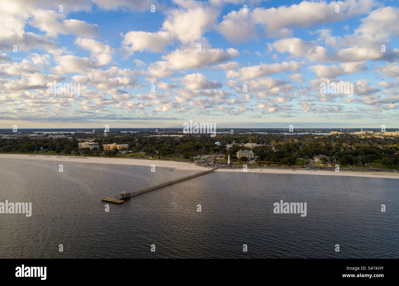 Aerial view of the beach in Biloxi, Mississippi Stock Photo